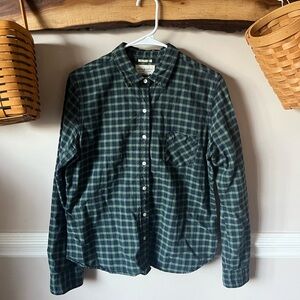 Ralph Lauren Denim Supply Tomboy Plaid Tartan Flannel Button Up L